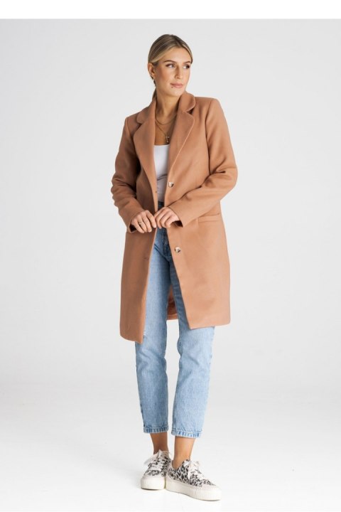 Płaszcz Damski Model M989 Beige - Figl Figl Płaszcz Damski Model M989 Beige - Figl Figl