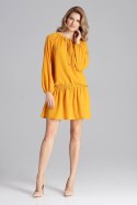 SukienkaModel M661 Musztarda - Figl Figl SukienkaModel M661 Musztarda - Figl Figl