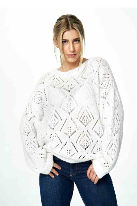 Sweter Damski Model M887 Ecru - Figl Figl Sweter Damski Model M887 Ecru - Figl Figl