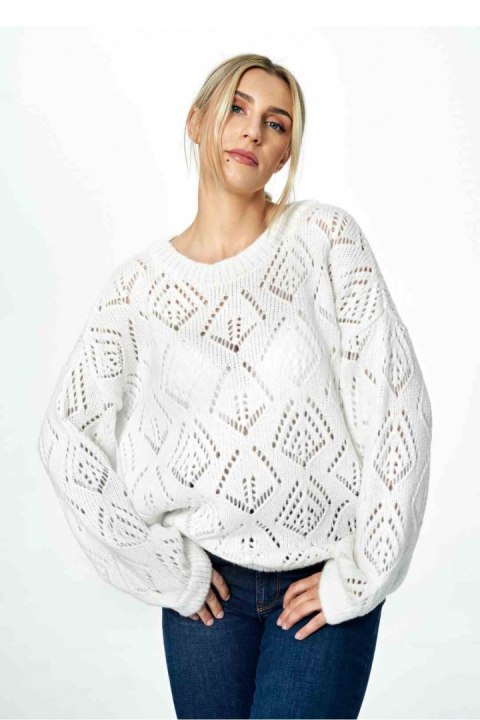 Sweter Damski Model M887 Ecru - Figl Figl Sweter Damski Model M887 Ecru - Figl Figl
