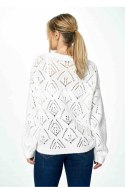 Sweter Damski Model M887 Ecru - Figl Figl Sweter Damski Model M887 Ecru - Figl Figl