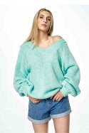 Sweter Damski Model M898 Mint - Figl Figl Sweter Damski Model M898 Mint - Figl Figl