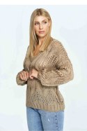 Sweter Damski Model M910 Brown - Figl Figl Sweter Damski Model M910 Brown - Figl Figl