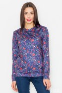 Bluza Damska Model M541 Wzór 58 Blue - Figl Figl Bluza Damska Model M541 Wzór 58 Blue - Figl Figl