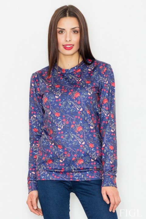 Bluza Damska Model M541 Wzór 58 Blue - Figl Figl Bluza Damska Model M541 Wzór 58 Blue - Figl Figl