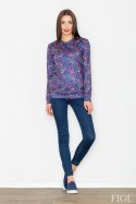 Bluza Damska Model M541 Wzór 58 Blue - Figl Figl Bluza Damska Model M541 Wzór 58 Blue - Figl Figl