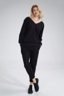 Bluza Damska Model M799 Black - Figl Figl Bluza Damska Model M799 Black - Figl Figl