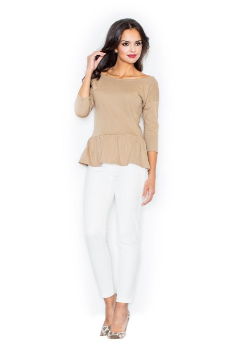 Bluzka Model 233 Beige - Figl Figl Bluzka Model 233 Beige - Figl Figl