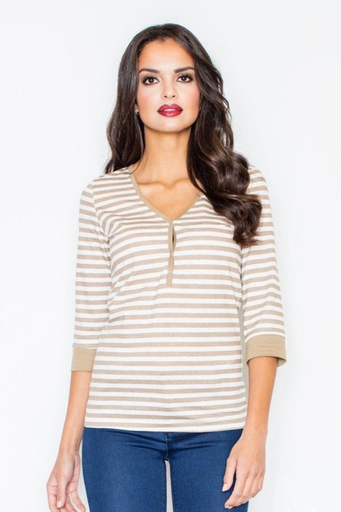 Bluzka Model 289 Beige - Figl Figl Bluzka Model 289 Beige - Figl Figl