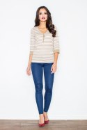 Bluzka Model 289 Beige - Figl Figl Bluzka Model 289 Beige - Figl Figl
