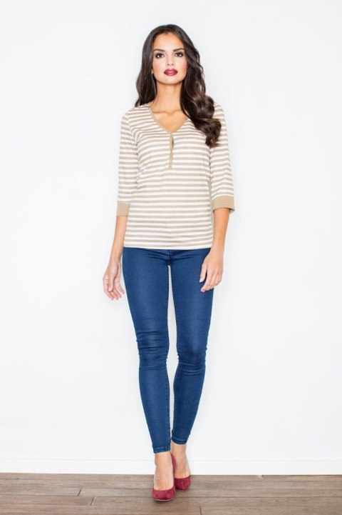 Bluzka Model 289 Beige - Figl Figl Bluzka Model 289 Beige - Figl Figl