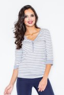 Bluzka Model 289 Grey - Figl Figl Bluzka Model 289 Grey - Figl Figl