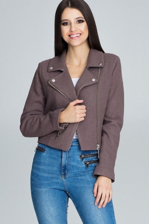 Kurtka Damska Model M607 Mocca - Figl Figl Kurtka Damska Model M607 Mocca - Figl Figl