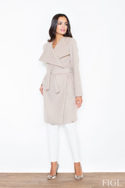 Płaszcz Damski Model M408 Beige - Figl Figl Płaszcz Damski Model M408 Beige - Figl Figl