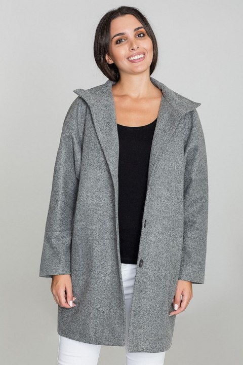 Płaszcz Damski Model M589 Grey - Figl Figl Płaszcz Damski Model M589 Grey - Figl Figl
