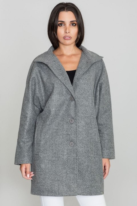 Płaszcz Damski Model M589 Grey - Figl Figl Płaszcz Damski Model M589 Grey - Figl Figl