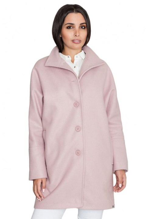 Płaszcz Damski Model M589 Pink - Figl Figl Płaszcz Damski Model M589 Pink - Figl Figl