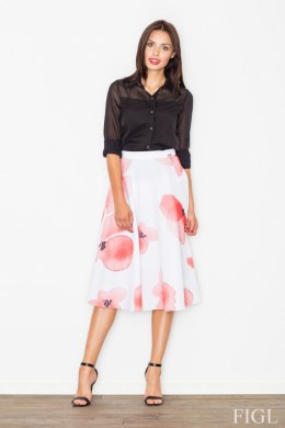 Spódnica Model M495 Wzór 4 White/Kwiaty - Figl Figl