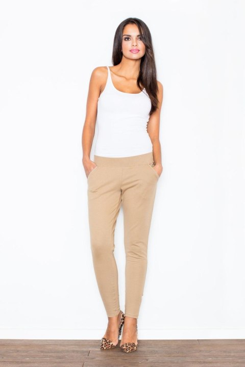 Spodnie Damskie Model 338 Beige - Figl Figl Spodnie Damskie Model 338 Beige - Figl Figl