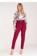 Spodnie Damskie Model M1072 Bordo - Figl Figl Spodnie Damskie Model M1072 Bordo - Figl Figl