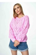 Sweter Damski Model M887 Pink - Figl Figl Sweter Damski Model M887 Pink - Figl Figl