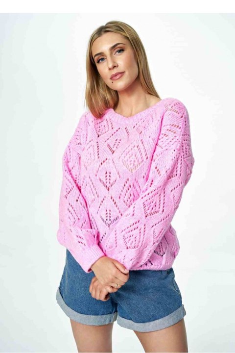 Sweter Damski Model M887 Pink - Figl Figl Sweter Damski Model M887 Pink - Figl Figl
