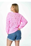 Sweter Damski Model M887 Pink - Figl Figl Sweter Damski Model M887 Pink - Figl Figl