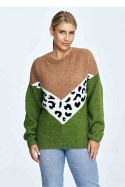 Sweter Damski Model M905 Green/Brown - Figl Figl Sweter Damski Model M905 Green/Brown - Figl Figl