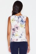 Bluzka Model 382 Ecru/Flowers - Figl Figl Bluzka Model 382 Ecru/Flowers - Figl Figl
