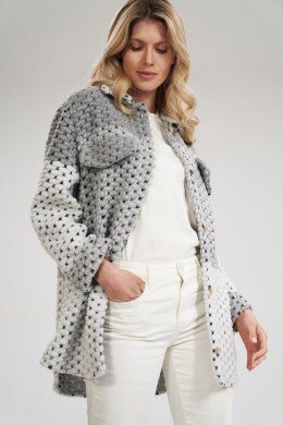 Kurtka Damska Model M857 Grey Pasy - Figl Figl