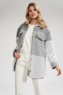 Kurtka Damska Model M857 Grey Pasy - Figl Figl Kurtka Damska Model M857 Grey Pasy - Figl Figl