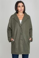 Płaszcz Damski Model M589 Oliwka - Figl Figl Płaszcz Damski Model M589 Oliwka - Figl Figl