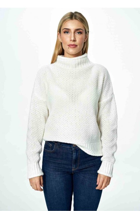 Sweter Damski Model M886 Ecru - Figl Figl Sweter Damski Model M886 Ecru - Figl Figl