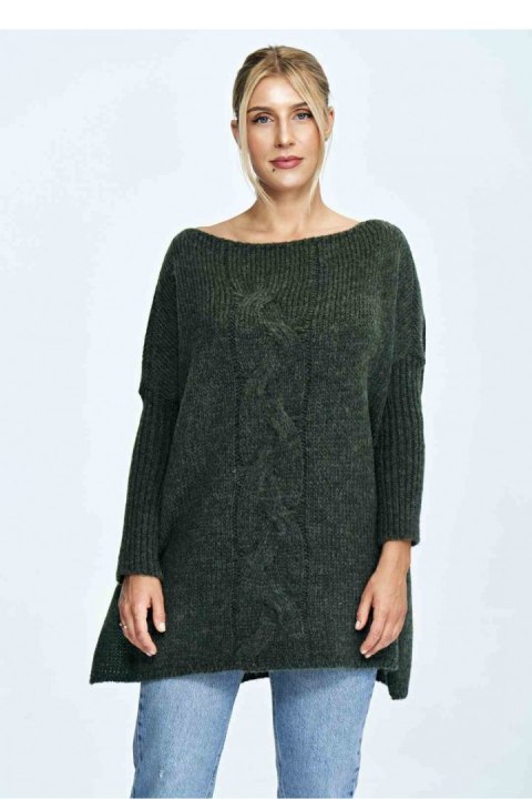 Sweter Damski Model M900 Dark Olive - Figl Figl Sweter Damski Model M900 Dark Olive - Figl Figl