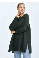 Sweter Damski Model M900 Dark Olive - Figl Figl Sweter Damski Model M900 Dark Olive - Figl Figl