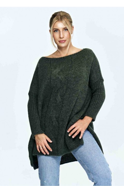 Sweter Damski Model M900 Dark Olive - Figl Figl Sweter Damski Model M900 Dark Olive - Figl Figl