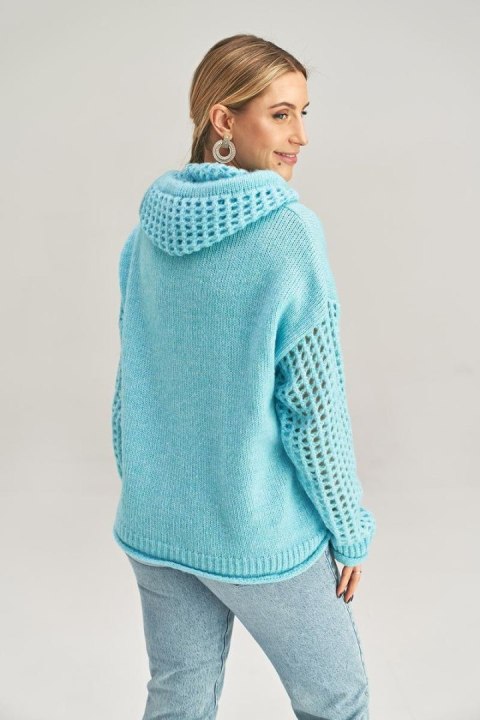 Sweter Damski Model M996 Błękit - Figl Figl Sweter Damski Model M996 Błękit - Figl Figl