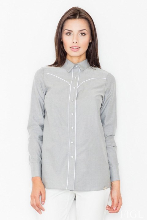 Koszula Damska Model M492 Grey - Figl Figl Koszula Damska Model M492 Grey - Figl Figl