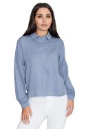 Koszula Damska Model M582 Blue - Figl Figl Koszula Damska Model M582 Blue - Figl Figl