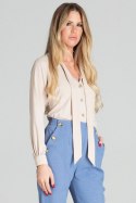 Koszula Damska Model M700 Beige - Figl Figl Koszula Damska Model M700 Beige - Figl Figl