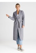 Płaszcz Damski Model M991 Grey - Figl Figl Płaszcz Damski Model M991 Grey - Figl Figl