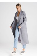Płaszcz Damski Model M991 Grey - Figl Figl Płaszcz Damski Model M991 Grey - Figl Figl