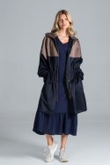 Płaszcz Model M817 Navy/Brown - Figl Figl Płaszcz Model M817 Navy/Brown - Figl Figl