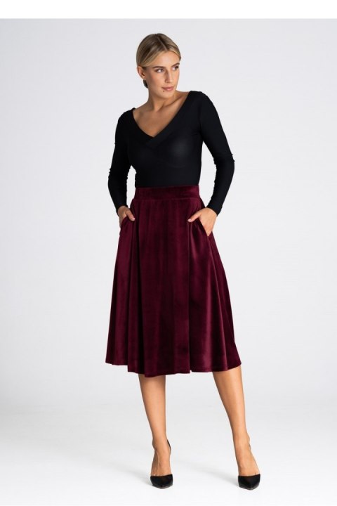 Spódnica Model M964 Bordo - Figl Figl Spódnica Model M964 Bordo - Figl Figl