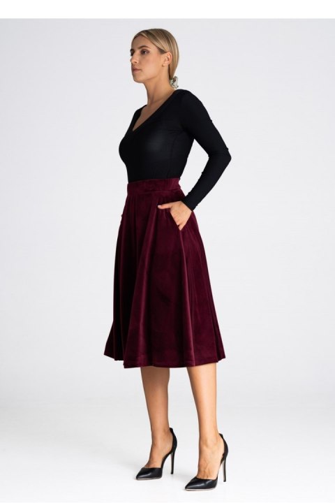 Spódnica Model M964 Bordo - Figl Figl Spódnica Model M964 Bordo - Figl Figl