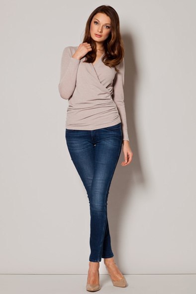 Sweter Damski Model 247 Beige - Figl Figl Sweter Damski Model 247 Beige - Figl Figl
