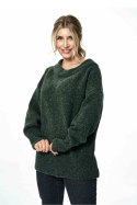 Sweter Damski Model M882 Dark Olive - Figl Figl Sweter Damski Model M882 Dark Olive - Figl Figl