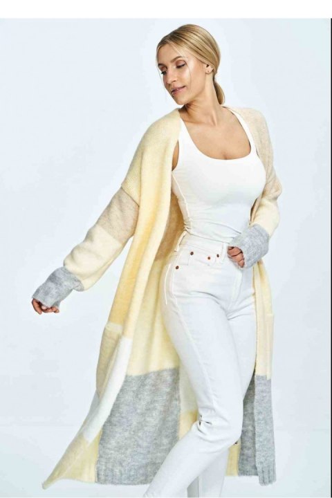 Sweter Kardigan Model M896 Yellow/Beige - Figl Figl Sweter Kardigan Model M896 Yellow/Beige - Figl Figl