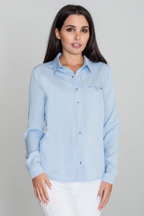 Koszula Damska Model M581 Sky Blue - Figl Figl Koszula Damska Model M581 Sky Blue - Figl Figl