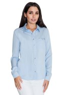Koszula Damska Model M581 Sky Blue - Figl Figl Koszula Damska Model M581 Sky Blue - Figl Figl